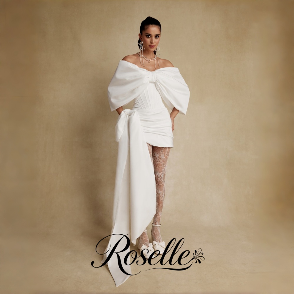 Wedding Qw - فستان زفاف قصير من ROSELLE بدون