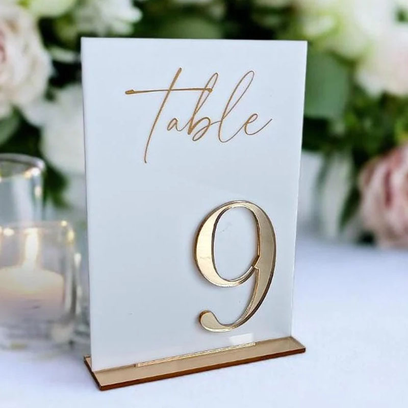 Table Number Gold - أرقام طاولات الزفاف للاحتفالات والاستقبال، أرقام