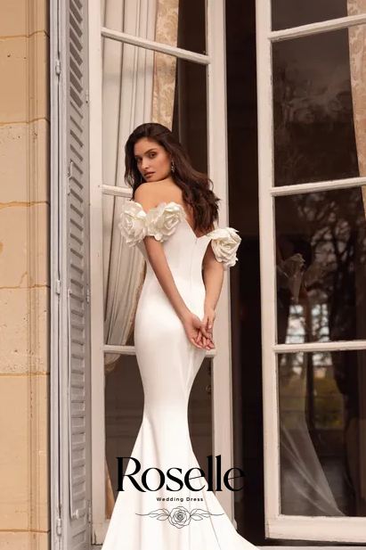 فستان زفاف ROSELLE بسيط وأنيق  - مراجعة Wedding Qw وسعره