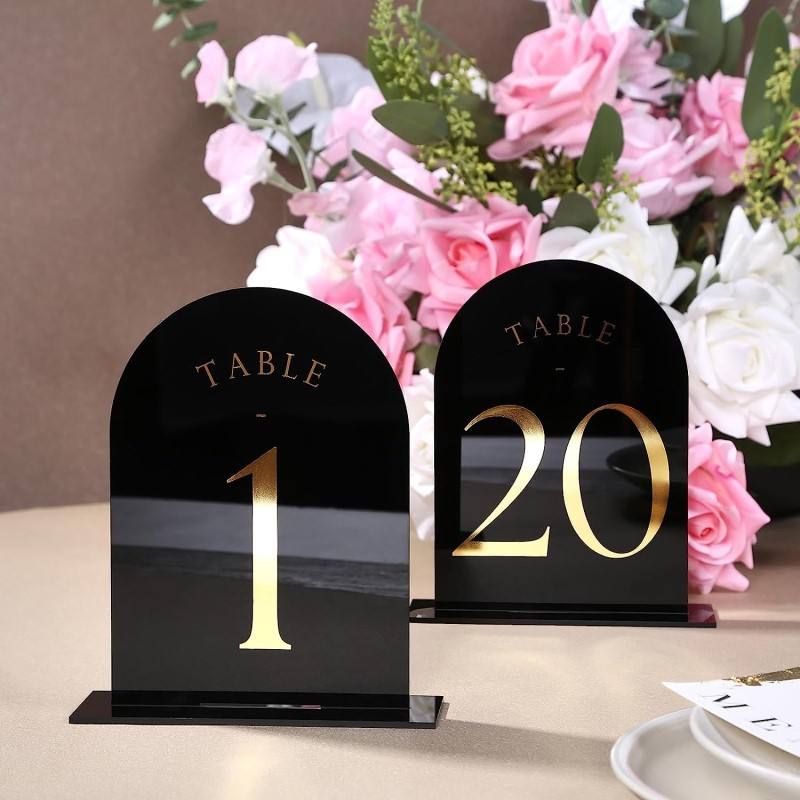 أرقام طاولات أكريليك مقوسة ، ق - مراجعة Table Number Gold وسعره