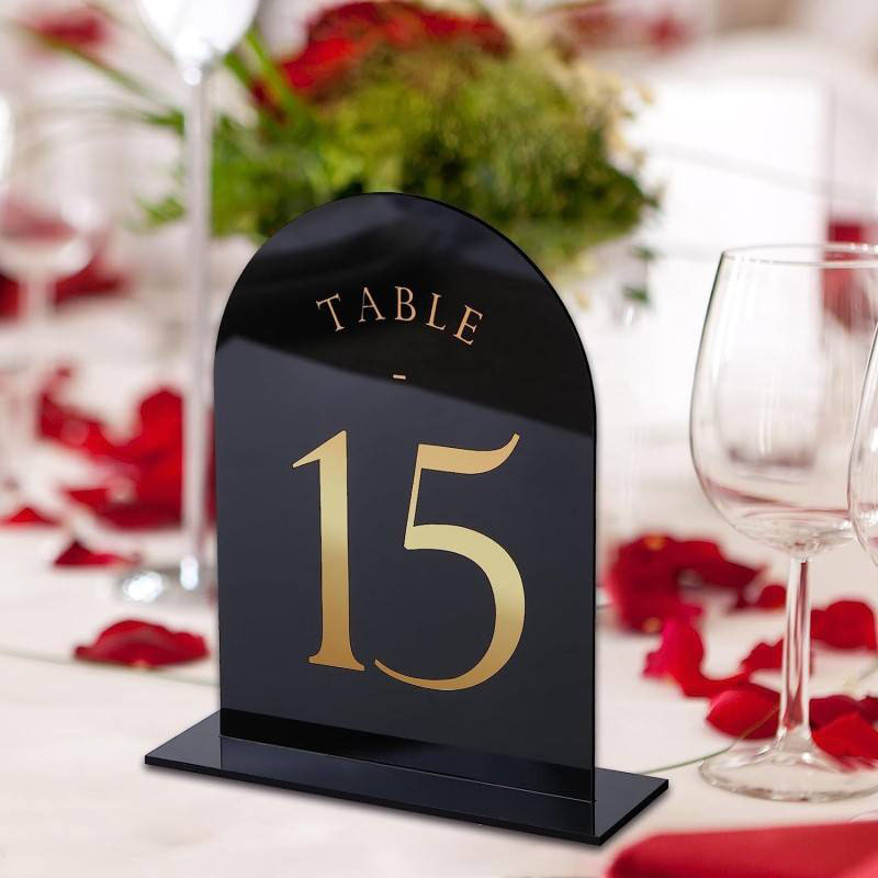أرقام طاولات أكريليك مقوسة ، ق - مراجعة Table Number Gold وسعره