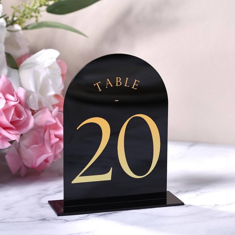 أرقام طاولات أكريليك مقوسة ، ق - مراجعة Table Number Gold وسعره