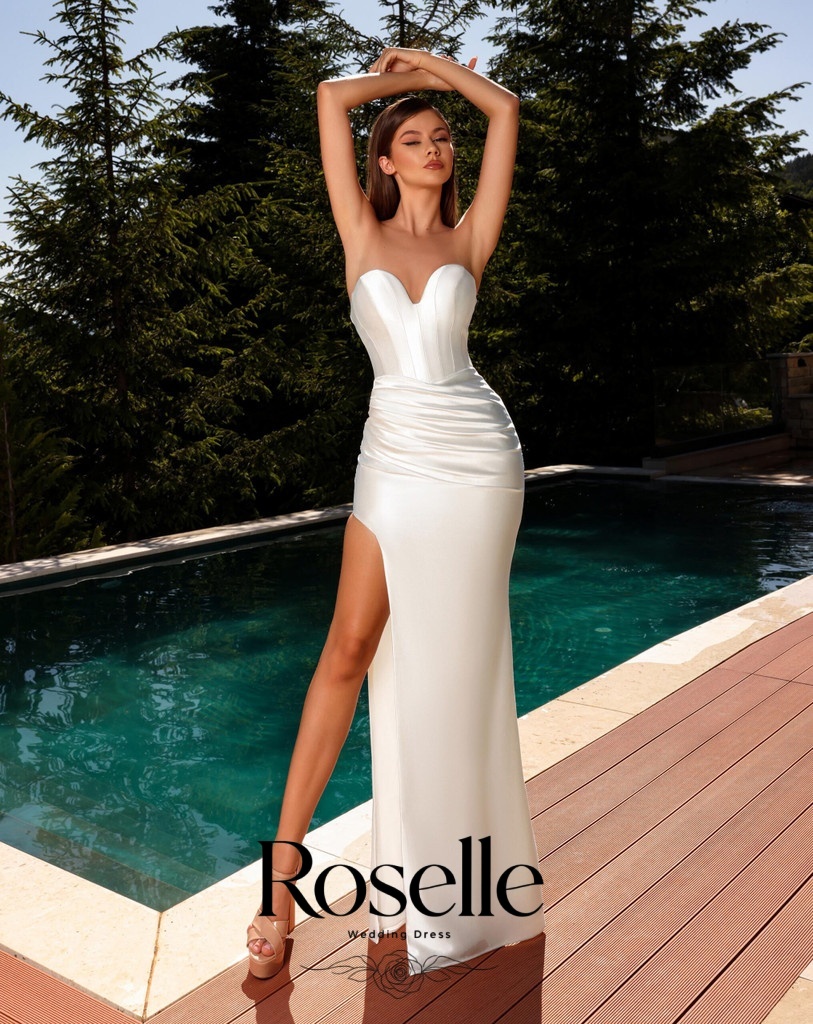 فستان زفاف أنيق من ROSELLE بقص - مراجعة Wedding Qw وسعره